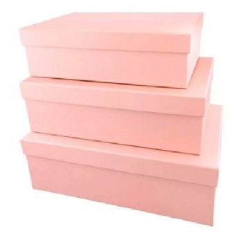   DÍSZDOBOZ SZETT 3R. NAGY:35,8X23,8X12CM PAPÍR,  RÓZSASZÍN