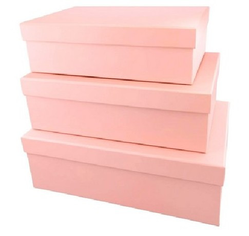 DÍSZDOBOZ SZETT 3R. NAGY:35,8X23,8X12CM PAPÍR,  RÓZSASZÍN