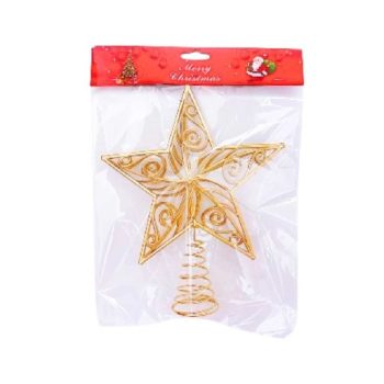 KARÁCSONYFA CSÚCSDÍSZ ARANY 20X23CM