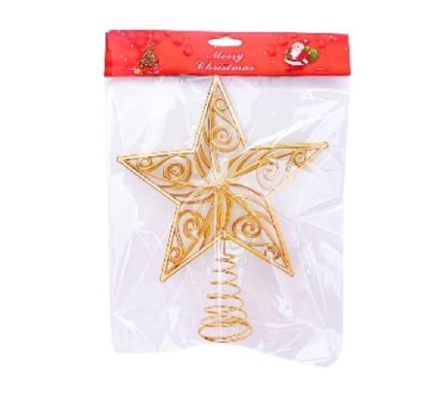 KARÁCSONYFA CSÚCSDÍSZ ARANY 20X23CM