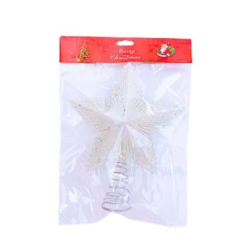 KARÁCSONYFA CSÚCSDÍSZ FEHÉR 20X23CM