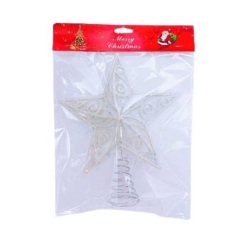 KARÁCSONYFA CSÚCSDÍSZ FEHÉR 20X23CM