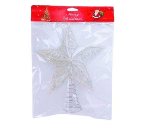 KARÁCSONYFA CSÚCSDÍSZ FEHÉR 20X23CM