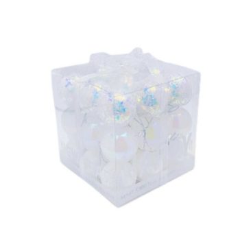 KARÁCSONYFA GÖMB FEHÉR 4CM 27PCS