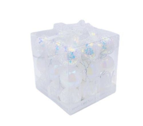 KARÁCSONYFA GÖMB FEHÉR 4CM 27PCS