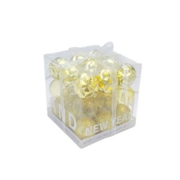 KARÁCSONYFA GÖMB ARANY 4CM 27PCS