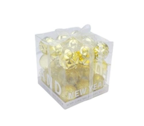 KARÁCSONYFA GÖMB ARANY 4CM 27PCS