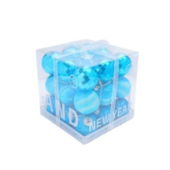 KARÁCSONYFA GÖMB KÉK 4CM 27PCS