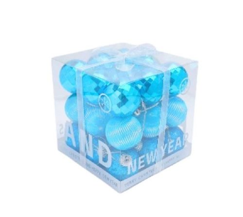 KARÁCSONYFA GÖMB KÉK 4CM 27PCS