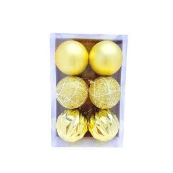 KARÁCSONYFA GÖMB ARANY 8PCS 6PSC