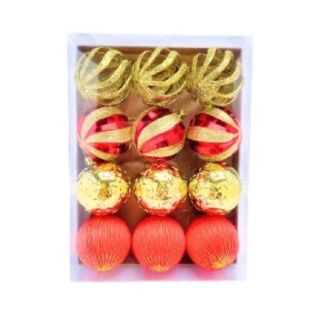 KARÁCSONYFA GÖMB DÍSZ SZETT 6CM 15PCS