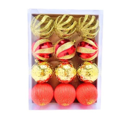 KARÁCSONYFA GÖMB DÍSZ SZETT 6CM 15PCS