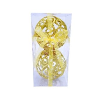 KARÁCSONYFA GÖMB ARANY 10CM 2PCS