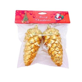 KARÁCSONYFA DEKORÁCIÓ ARANY 13X6CM 2PCS