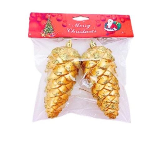 KARÁCSONYFA DEKORÁCIÓ ARANY 13X6CM 2PCS