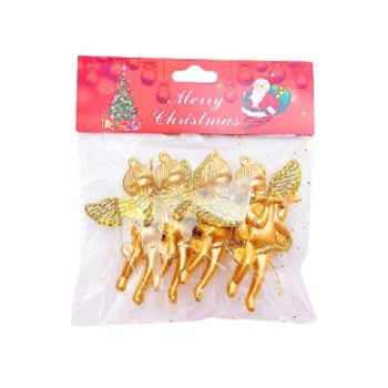 KARÁCSONYFA DEKORÁCIÓ ARANY ANGYAL 9CM 4PCS