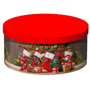   KARÁCSONYI AJÁNDÉKDOBOZ SZETT 10 RÉSZES KEREK 15,3X8,7 - 35X17,3CM