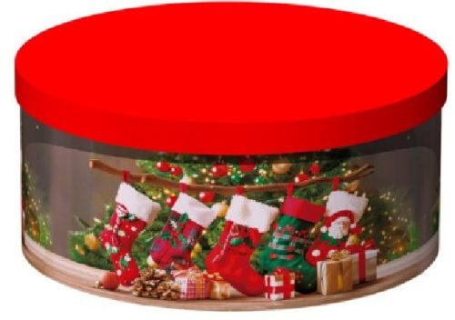 KARÁCSONYI AJÁNDÉKDOBOZ SZETT 10 RÉSZES KEREK 15,3X8,7 - 35X17,3CM