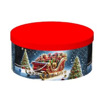   KARÁCSONYI AJÁNDÉKDOBOZ SZETT 10 RÉSZES KEREK 15,3X8,7 - 35X17,3CM