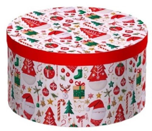 KARÁCSONYI AJÁNDÉKDOBOZ SZETT 10 RÉSZES KEREK 15,3X8,7 - 35X17,3CM