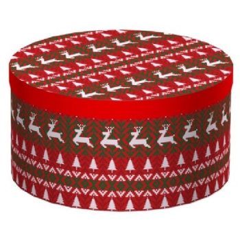   KARÁCSONYI AJÁNDÉKDOBOZ SZETT 10 RÉSZES KEREK 15,3X8,7 - 35X17,3CM