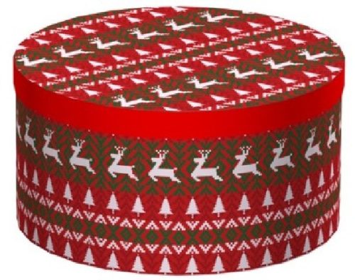 KARÁCSONYI AJÁNDÉKDOBOZ SZETT 10 RÉSZES KEREK 15,3X8,7 - 35X17,3CM