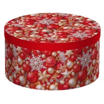   KARÁCSONYI AJÁNDÉKDOBOZ SZETT 10 RÉSZES KEREK 15,3X8,7 - 35X17,3CM