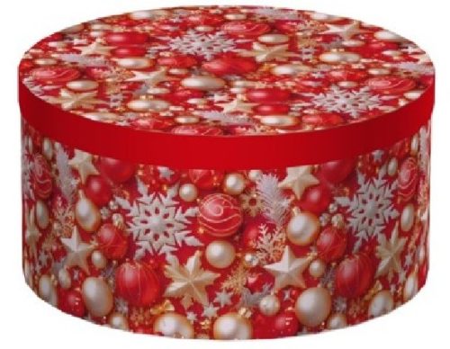 KARÁCSONYI AJÁNDÉKDOBOZ SZETT 10 RÉSZES KEREK 15,3X8,7 - 35X17,3CM