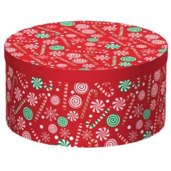   KARÁCSONYI AJÁNDÉKDOBOZ SZETT 10 RÉSZES KEREK 15,3X8,7 - 35X17,3CM