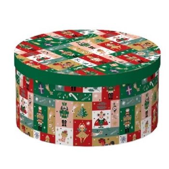   KARÁCSONYI AJÁNDÉKDOBOZ SZETT 10 RÉSZES KEREK 15,3X8,7 - 35X17,3CM