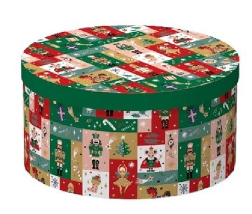 KARÁCSONYI AJÁNDÉKDOBOZ SZETT 10 RÉSZES KEREK 15,3X8,7 - 35X17,3CM
