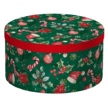   KARÁCSONYI AJÁNDÉKDOBOZ SZETT 10 RÉSZES KEREK 15,3X8,7 - 35X17,3CM