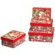KARÁCSONYI AJÁNDÉKDOBOZ 3 RÉSZES 12,2X8,5X5,1CM 14,2X10X5,8CM 16,2X12X6,5CM