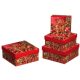 KARÁCSONYI AJÁNDÉKDOBOZ 3 RÉSZES 17X17X9,5CM 15X15X8,5CM 13X13X7,5CM