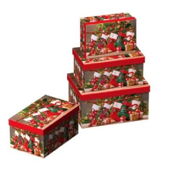   KARÁCSONYI AJÁNDÉKDOBOZ 3 RÉSZES 22X15X11,5CM 19X13X9,5CM 16X11X7CM