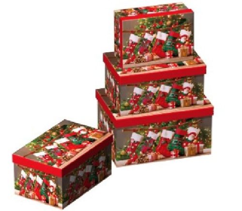 KARÁCSONYI AJÁNDÉKDOBOZ 3 RÉSZES 22X15X11,5CM 19X13X9,5CM 16X11X7CM