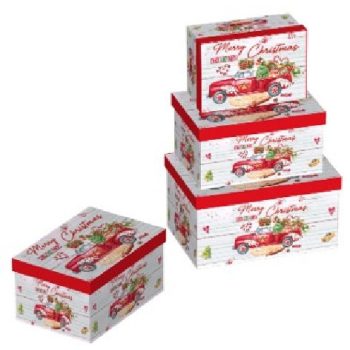   KARÁCSONYI AJÁNDÉKDOBOZ 3 RÉSZES 22X15X11,5CM 19X13X9,5CM 16X11X7CM