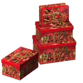   KARÁCSONYI AJÁNDÉKDOBOZ 3 RÉSZES 22X15X11,5CM 19X13X9,5CM 16X11X7CM