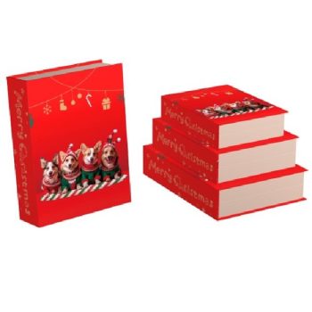   KARÁCSONYI AJÁNDÉKDOBOZ 3 RÉSZES 29,5X22,3X8CM 26X19,2X7CM 23X16,2X6CM