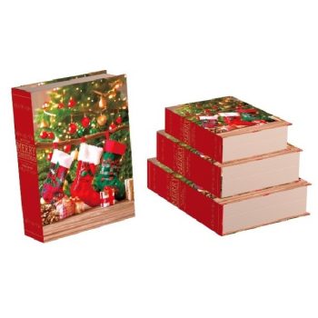   KARÁCSONYI AJÁNDÉKDOBOZ 3 RÉSZES 29,5X22,3X8CM 26X19,2X7CM 23X16,2X6CM
