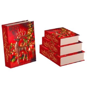   KARÁCSONYI AJÁNDÉKDOBOZ 3 RÉSZES 29,5X22,3X8CM 26X19,2X7CM 23X16,2X6CM