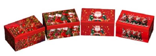 KARÁCSONYI AJÁNDÉKDOBOZ 11X7,5X5,5CM 4 FÉLE MINTA