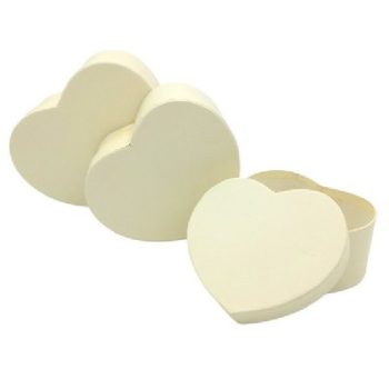   DÍSZDOBOZ SZETT 3R. SZÍV ALAKÚ NAGY:15X13,5X7,2CM PAPÍR, PASZTELL SÁRGA