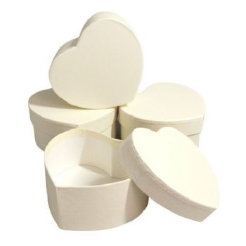   DÍSZDOBOZ SZÍV ALAKÚ 11X10X5,2CM  PAPÍR, PASZTELL SÁRGA 6DB-OS