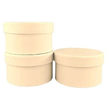 DÍSZDOBOZ KEREK 10,8X5,2CM PAPÍR, PASZTELL SÁRGA 6DB-OS