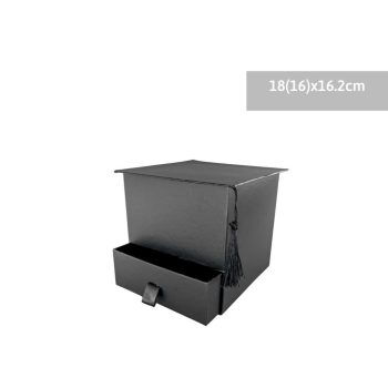 AJÁNDÉKDOBOZ FIÓKKAL BALLAGÁSI 18X16,2CM FEKETE