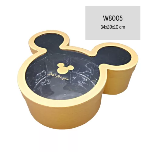 DÍSZDOBOZ MICKEY EGÉR FORMÁJÚ 34X29X10CM ARANY