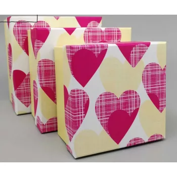   DÍSZDOBOZ 3DB-OS 17,5X17,5X10CM + 15,5X15,5X8,5CM + 13,5X13,5X7CM