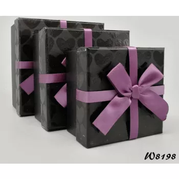 DÍSZDOBOZ 3DB-OS MASNIS 13X13CM + 11X11CM + 9,5X9,5CM