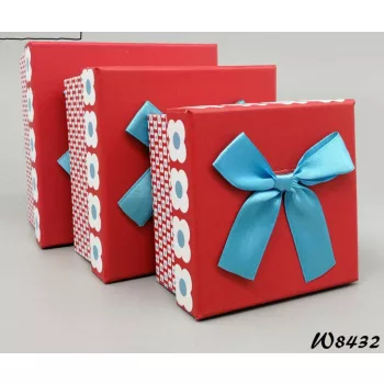 DÍSZDOBOZ 3DB-OS MASNIS 13X13CM + 11X11CM + 9,5X9,5CM